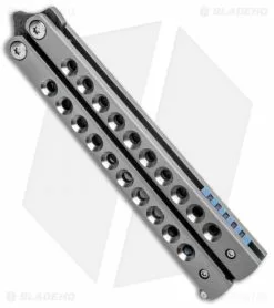 Pena Knives Custom Penasong Butterfly Knife Ti W/ Mokuti Latch (4.5" Damascus) -Avokelavavat Sales Store Pena Knives Custom Penasong Butterfly Ti Mokuti Latch Damascus BHQ 93615 jr side