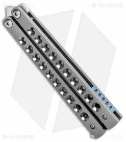 Pena Knives Custom Penasong Butterfly Knife Ti W/ Mokuti Latch (4.5" Satin) -Avokelavavat Sales Store Pena Knives Custom Penasong Butterfly Ti Mokuti Latch Satin BHQ 93608 jr side