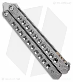 Pena Knives JVO Custom Balisong Butterfly Knife Sculpted Ti (4.3" Satin) 8 Pena Knives JVO Custom Balisong Butterfly Knife Sculpted Ti (4.3" Satin) -Avokelavavat Sales Store Pena Knives JVO Custom Balisong Knife Titanium BHQ 99233 ns side