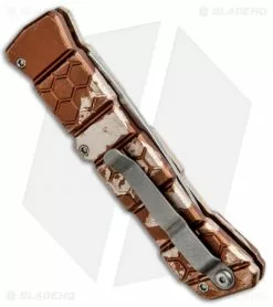 Piranha 21 Tactical Automatic Knife Tan Camo (3.375" Mirror) P-21C -Avokelavavat Sales Store Piranha 21 Tactical Auto Tan Camo Mirror P 21C BHQ 92499 jr side
