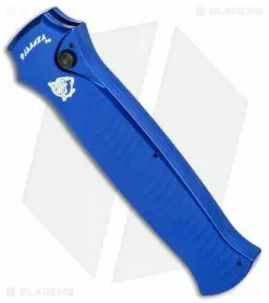 Piranha Bodyguard Automatic Knife Blue Tactical (3.3" Black Serr) -Avokelavavat Sales Store Piranha Bodyguard Auto Blue Tactical Black Serr BHQ 0489 jr spine