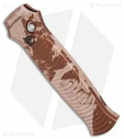 Piranha Bodyguard Automatic Knife Desert Camo Aluminum (3.3" Stonewash S30V) -Avokelavavat Sales Store Piranha Bodyguard Auto Desert Camo SW BHQ 23352 jr spine