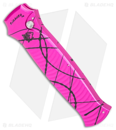 Piranha Bodyguard Automatic Knife Hot Pink (3.3" Stonewash) 4 Piranha Bodyguard Automatic Knife Hot Pink (3.3" Stonewash) - Image 2