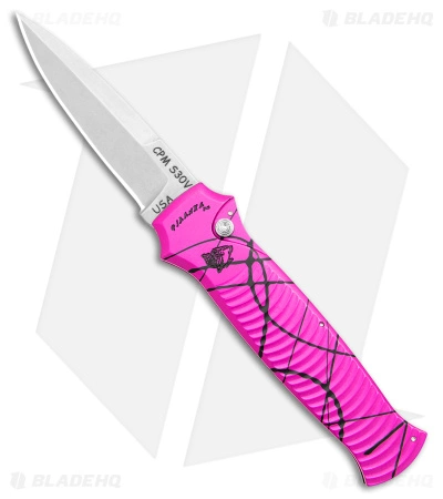 Piranha Bodyguard Automatic Knife Hot Pink (3.3" Stonewash) 3 Piranha Bodyguard Automatic Knife Hot Pink (3.3" Stonewash)