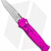 Piranha Bodyguard Automatic Knife Pink Aluminum (3.3" Serr Stonewash) -Avokelavavat Sales Store Piranha Bodyguard Auto Pink SW Serr BHQ 167398 jr