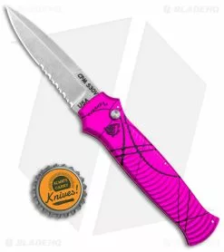 Piranha Bodyguard Automatic Knife Pink Aluminum (3.3" Serr Stonewash) 9 Piranha Bodyguard Automatic Knife Pink Aluminum (3.3" Serr Stonewash) -Avokelavavat Sales Store Piranha Bodyguard Auto Pink SW Serr BHQ 167398 jr bottlecap