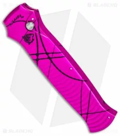 Piranha Bodyguard Automatic Knife Pink Aluminum (3.3" Serr Stonewash) 7 Piranha Bodyguard Automatic Knife Pink Aluminum (3.3" Serr Stonewash) -Avokelavavat Sales Store Piranha Bodyguard Auto Pink SW Serr BHQ 167398 jr spine
