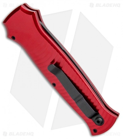 Piranha Bodyguard Automatic Knife Red Tactical (3.3" Black Serr) 5 Piranha Bodyguard Automatic Knife Red Tactical (3.3" Black Serr) - Image 3