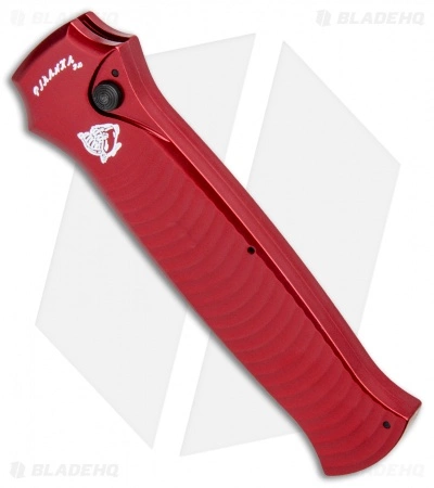 Piranha Bodyguard Automatic Knife Red Tactical (3.3" Black Serr) 4 Piranha Bodyguard Automatic Knife Red Tactical (3.3" Black Serr) - Image 2