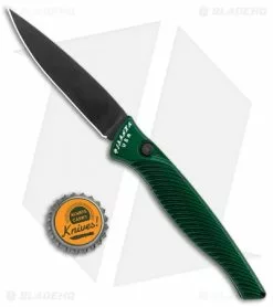 Piranha DNA Automatic Tactical Knife Green Aluminum (3.25" Black) -Avokelavavat Sales Store Piranha DNA Auto Green Alum Black BHQ 33087 jr bottlecap