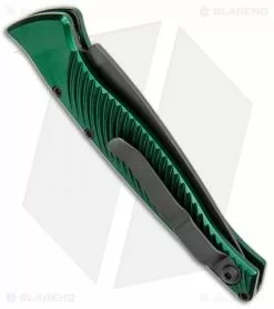 Piranha DNA Automatic Tactical Knife Green Aluminum (3.25" Black) -Avokelavavat Sales Store Piranha DNA Auto Green Alum Black BHQ 33087 jr side