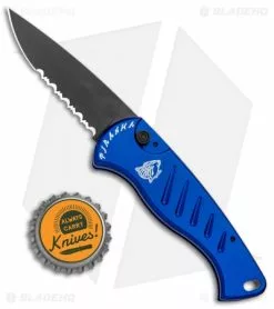 Piranha Fingerling Automatic Knife Blue Tactical (2.5" Black Serr) -Avokelavavat Sales Store Piranha Fingerling Auto Blue Tactical Black Serr BHQ 23565 jr bottleca