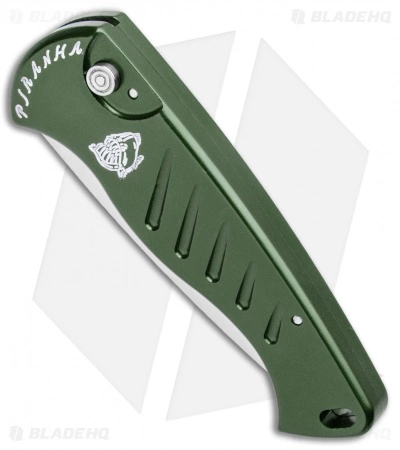 Piranha Fingerling Green Automatic Knife (2.5" Mirror Plain) 4 Piranha Fingerling Green Automatic Knife (2.5" Mirror Plain) - Image 2