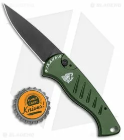 Piranha Fingerling Automatic Knife Green (2.5" Black) -Avokelavavat Sales Store Piranha Fingerling Auto Green Tactical Black BHQ 22932 jr bottlecap