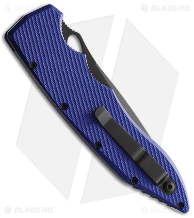 Piranha Predator Automatic Tactical Knife Blue Aluminum (4.1" Black) 4 Piranha Predator Automatic Tactical Knife Blue Aluminum (4.1" Black) - Image 2
