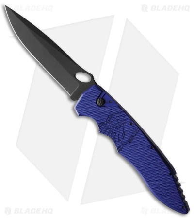 Piranha Predator Automatic Tactical Knife Blue Aluminum (4.1" Black) 3 Piranha Predator Automatic Tactical Knife Blue Aluminum (4.1" Black)