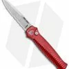 Piranha Mini-Guard Automatic Knife Red (2.9" Stonewash Serr) 1 Piranha Mini-Guard Automatic Knife Red (2.9" Stonewash Serr) -Avokelavavat Sales Store Piranha Mini Guard Auto Red SW Serr P 7RS BHQ 2113 jr