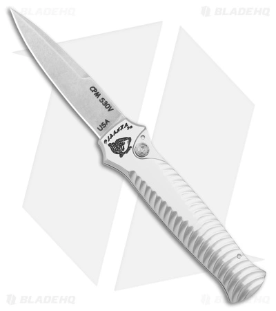 Piranha Mini-Guard Automatic Knife Silver (2.9" Stonewash) 3 Piranha Mini-Guard Automatic Knife Silver (2.9" Stonewash)