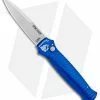 Piranha Mini-Guard Blue Automatic Knife (2.9" Stonewash Plain)
