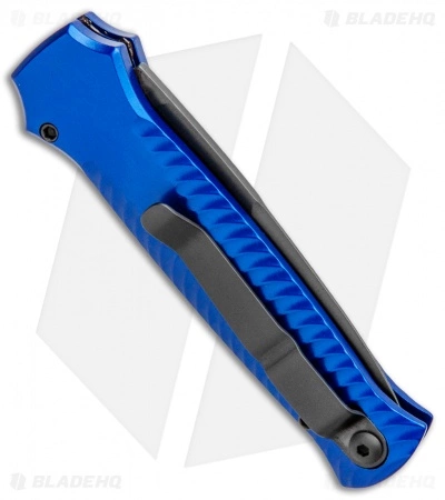 Piranha Mini-Guard Blue Tactical Automatic Knife (2.9" Black Serr) 5 Piranha Mini-Guard Blue Tactical Automatic Knife (2.9" Black Serr) - Image 3