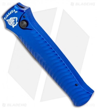 Piranha Mini-Guard Blue Tactical Automatic Knife (2.9" Black Serr) 4 Piranha Mini-Guard Blue Tactical Automatic Knife (2.9" Black Serr) - Image 2