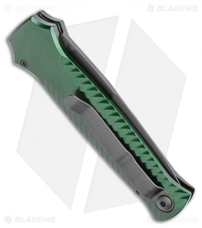 Piranha Mini-Guard Green Tactical Automatic Knife (2.9" Black Plain) 5 Piranha Mini-Guard Green Tactical Automatic Knife (2.9" Black Plain) - Image 3