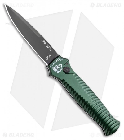 Piranha Mini-Guard Green Tactical Automatic Knife (2.9" Black Plain) 3 Piranha Mini-Guard Green Tactical Automatic Knife (2.9" Black Plain)