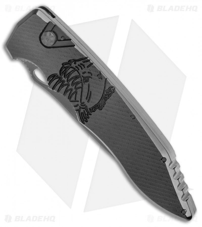 Piranha Mini Predator Black Tactical Automatic Knife Serrated (3.5" Black) 4 Piranha Mini Predator Black Tactical Automatic Knife Serrated (3.5" Black) - Image 2