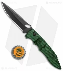 Piranha Mini Predator Green/Black Tactical Automatic Knife (3.5" Black) -Avokelavavat Sales Store Piranha Mini Predator Green Tactical Auto Black BHQ 137762 jr bottlecap