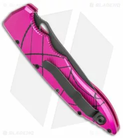 Piranha Mini Predator Purple/Black Tactical Automatic Knife (3.5" Black) -Avokelavavat Sales Store Piranha Mini Predator Pink Black Tactical Auto Black BHQ 139751 jr side