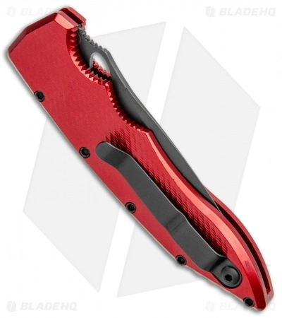 Piranha Mini Predator Red Automatic Knife (3.5" Black Plain) 5 Piranha Mini Predator Red Automatic Knife (3.5" Black Plain) - Image 3