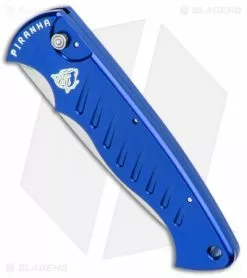 Piranha Blue P-1 Pocket Automatic Knife (3.2" Mirror Serr) 7 Piranha Blue P-1 Pocket Automatic Knife (3.2" Mirror Serr) -Avokelavavat Sales Store Piranha P 1 Pocket Auto Blue Mirror Serr BHQ 0016 jr spine