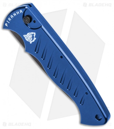 Piranha P-1 Pocket Automatic Knife Blue Tactical (3.2" Black) 4 Piranha P-1 Pocket Automatic Knife Blue Tactical (3.2" Black) - Image 2