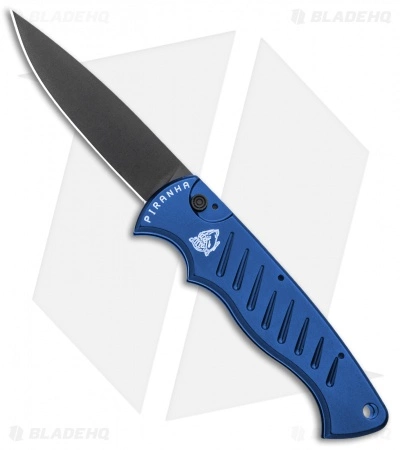Piranha P-1 Pocket Automatic Knife Blue Tactical (3.2" Black) 3 Piranha P-1 Pocket Automatic Knife Blue Tactical (3.2" Black)