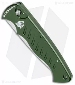 Piranha Green P-1 Pocket Automatic Knife (3.2" Mirror Plain) 7 Piranha Green P-1 Pocket Automatic Knife (3.2" Mirror Plain) -Avokelavavat Sales Store Piranha P 1 Pocket Auto Green Mirror BHQ 0548 jr spine