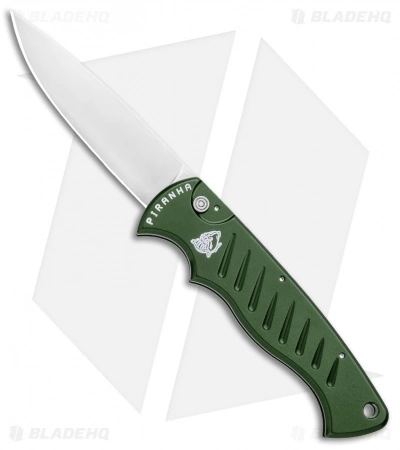 Piranha Green P-1 Pocket Automatic Knife (3.2" Mirror Plain) 3 Piranha Green P-1 Pocket Automatic Knife (3.2" Mirror Plain)