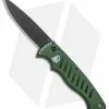 Piranha Tactical Green Pocket Automatic Knife (3.2" Black Plain)