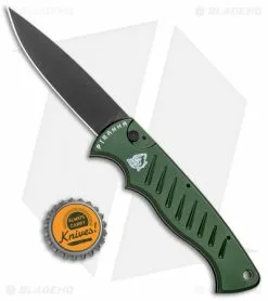 Piranha Tactical Green Pocket Automatic Knife (3.2" Black Plain) -Avokelavavat Sales Store Piranha P 1 Pocket Auto Green Tactical Black BHQ 1101 jr bottlecap