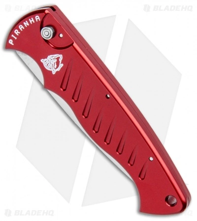 Piranha P-1 Pocket Automatic Knife Red (3.2" Mirror) 4 Piranha P-1 Pocket Automatic Knife Red (3.2" Mirror) - Image 2