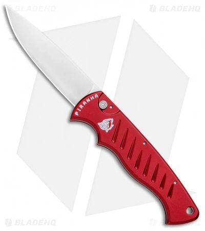Piranha P-1 Pocket Automatic Knife Red (3.2" Mirror) 3 Piranha P-1 Pocket Automatic Knife Red (3.2" Mirror)