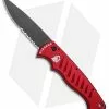 Piranha P1 Pocket Automatic Knife Red Tactical (3.2" Black Serr) -Avokelavavat Sales Store Piranha Pocket Auto Red Black Serr BHQ 23560 jr