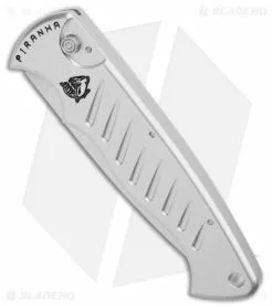 Piranha P-1 Automatic Knife Silver Aluminum (3.2" Mirror 154CM) -Avokelavavat Sales Store Piranha Pocket Auto Silver Mirror BHQ 22927 jr spine