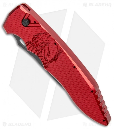 Piranha Predator Automatic Knife Red Tactical (4.1" Black) 4 Piranha Predator Automatic Knife Red Tactical (4.1" Black) - Image 2