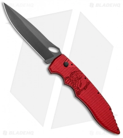 Piranha Predator Automatic Knife Red Tactical (4.1" Black) 3 Piranha Predator Automatic Knife Red Tactical (4.1" Black)