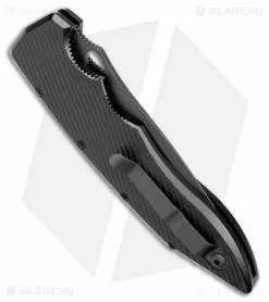 Piranha Predator Black Tactical Automatic Knife (4.1" Black) 8 Piranha Predator Black Tactical Automatic Knife (4.1" Black) -Avokelavavat Sales Store Piranha Predator Black Tactical Auto Black BHQ 12721 jr side