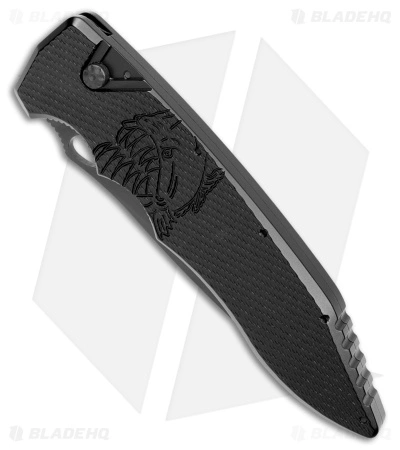 Piranha Predator Black Tactical Automatic Knife (4.1" Black) 4 Piranha Predator Black Tactical Automatic Knife (4.1" Black) - Image 2