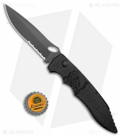 Piranha Predator Automatic Knife Black Tactical (4.1" Black Serr) -Avokelavavat Sales Store Piranha Predator Black Tactical Auto Black Serr BHQ 12720 jr bottlecap
