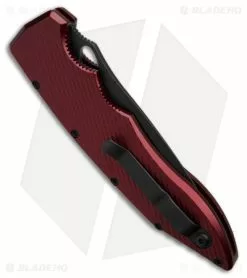 Piranha Predator Red Tactical Automatic Knife (4.1" Black Serr) 8 Piranha Predator Red Tactical Automatic Knife (4.1" Black Serr) -Avokelavavat Sales Store Piranha Predator Red Tactical AK 4in Black Serr BHQ 12750 td side