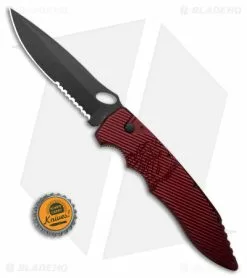 Piranha Predator Red Tactical Automatic Knife (4.1" Black Serr) 9 Piranha Predator Red Tactical Automatic Knife (4.1" Black Serr) -Avokelavavat Sales Store Piranha Predator Red Tactical AK 4in Black Serr BHQ 12750 td size