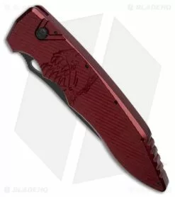 Piranha Predator Red Tactical Automatic Knife (4.1" Black Serr) 7 Piranha Predator Red Tactical Automatic Knife (4.1" Black Serr) -Avokelavavat Sales Store Piranha Predator Red Tactical AK 4in Black Serr BHQ 12750 td spine